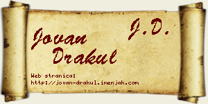 Jovan Drakul vizit kartica